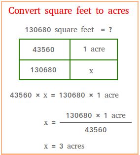 convert sq ft to acre.